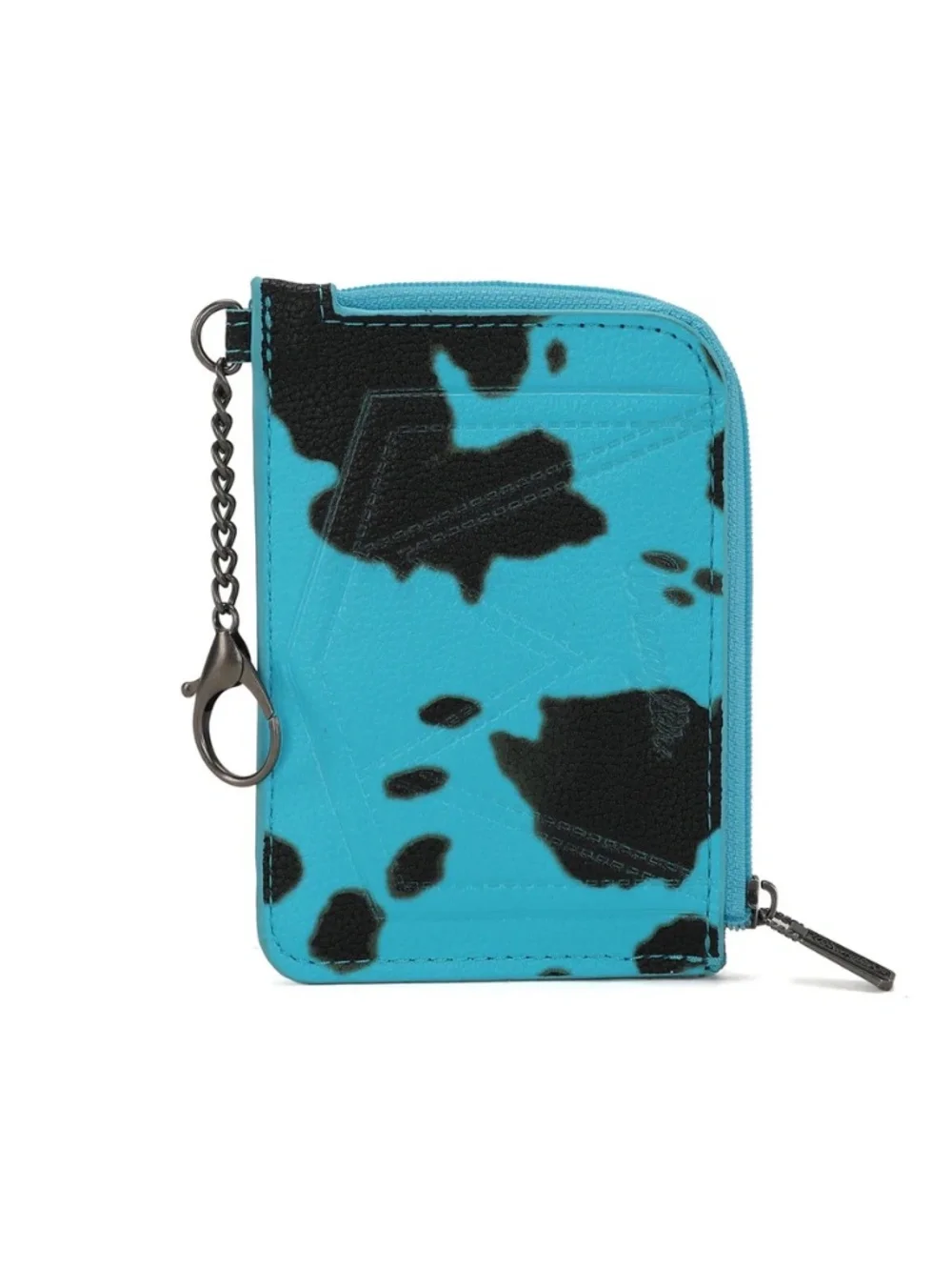 Wrangler Cow Print Print Mini Zip Card Case Turquoise
